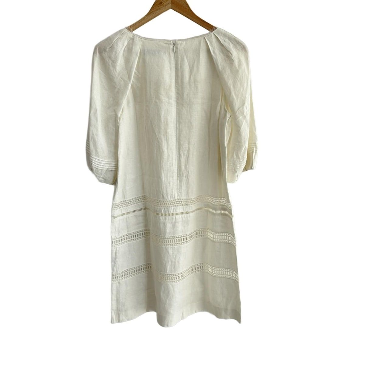 ADORE アドーア ワンピース サイズ36 S レディース - アイボリー クルーネック 長袖 ロング レース フラワー 花 プリーツ