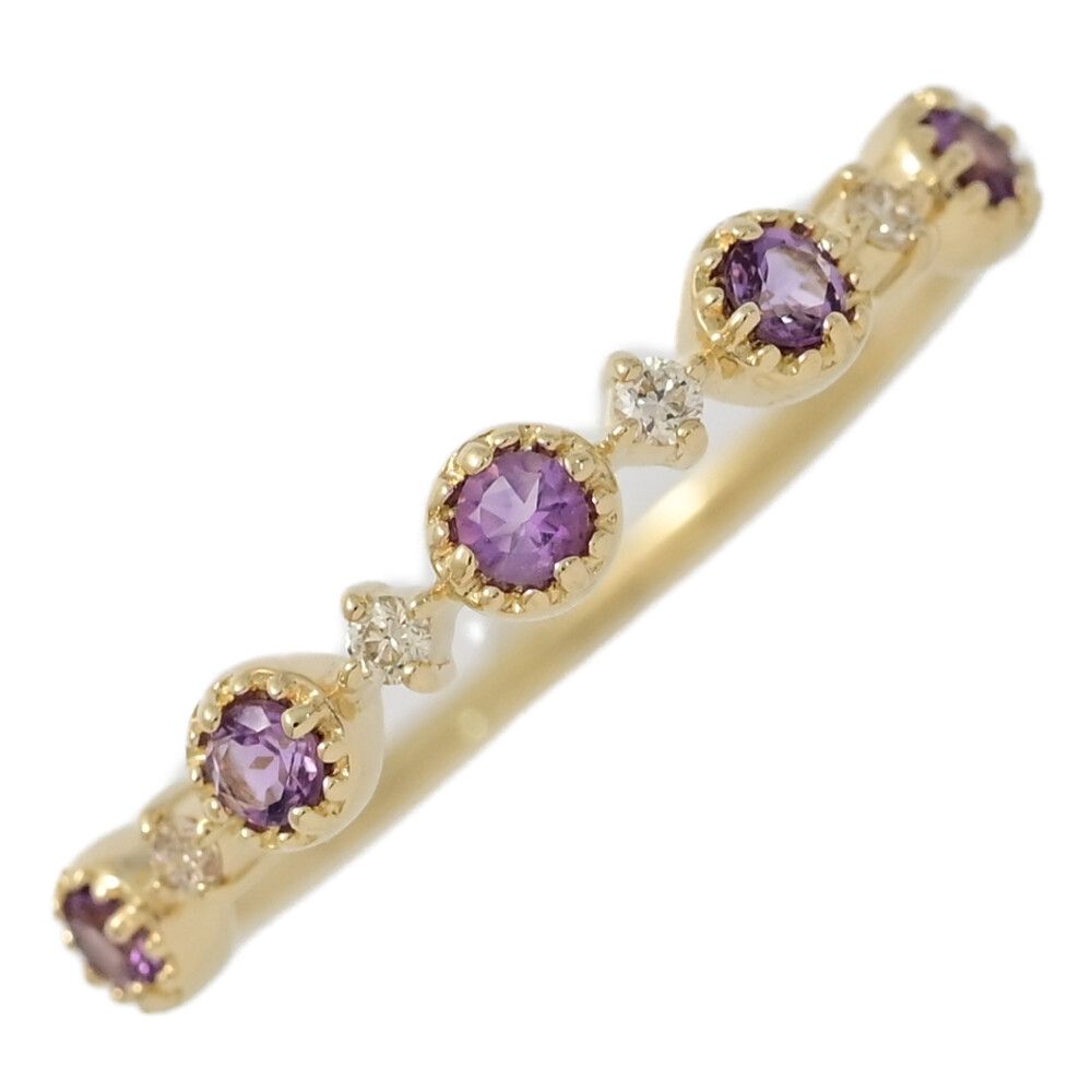 アメシスト アメジスト ダイヤモンド リング･指輪 K10YG 416-1.1g 15号 55 イエローゴールド プレゼント 記念日 ♀ S レディース 595126