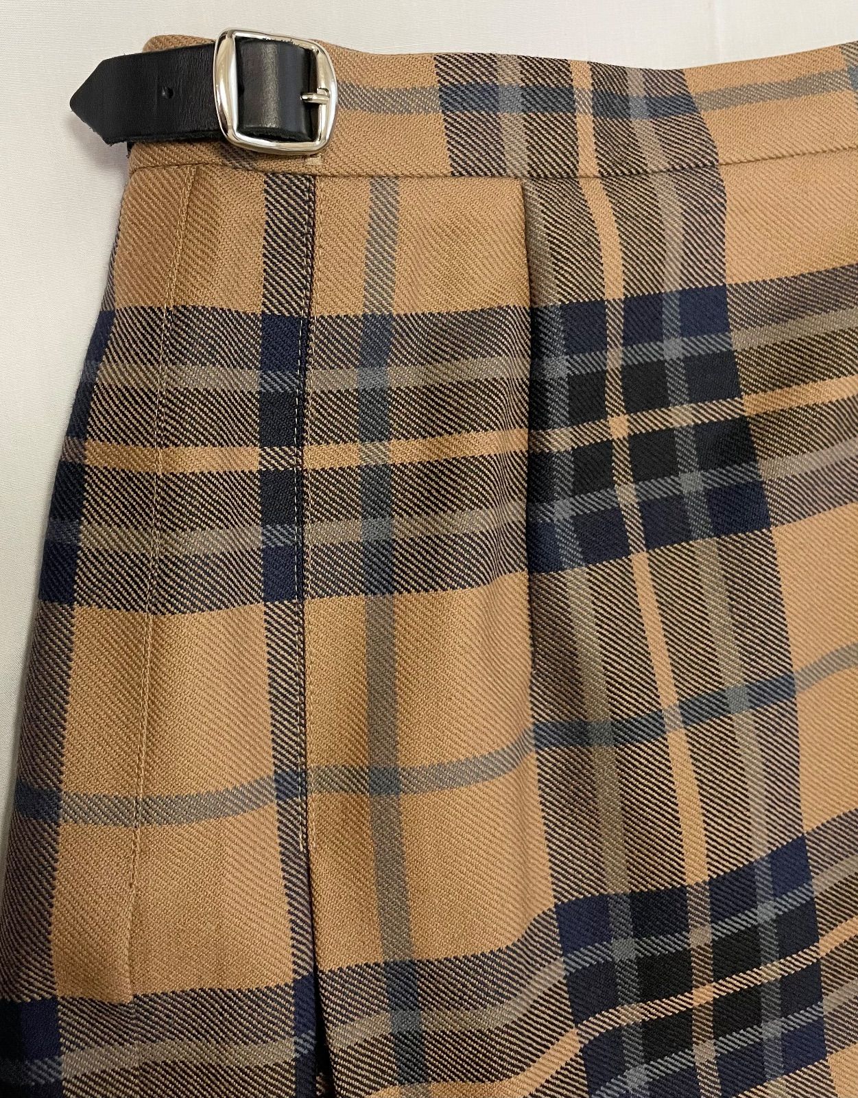 オニールオブダブリン L US10 チェック 巻きスカート 茶色 ブラウン