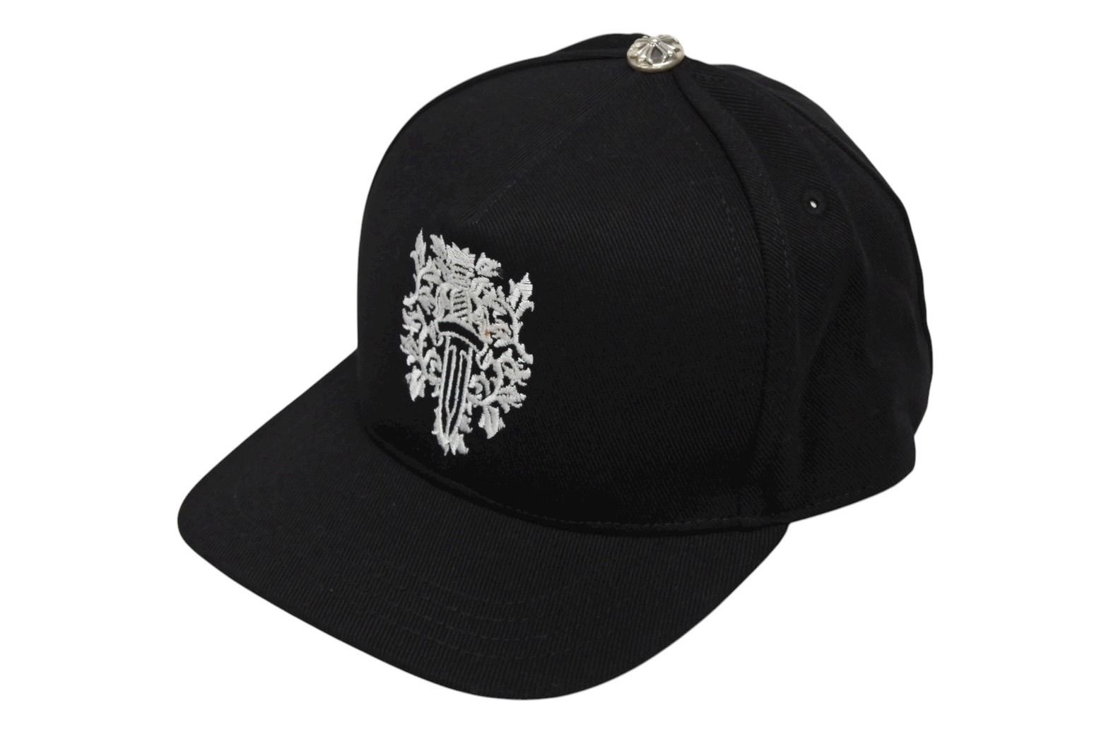 CHROME HEARTS クロムハーツ キャップ ヴィンダガー 刺繍 クロスボール シルバー 925 ブラック ホワイト 4 b 008896