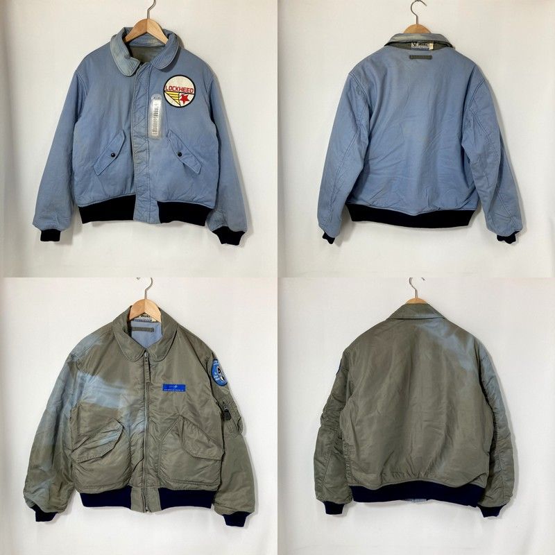 Buzz Ricksons バズリクソンズ フライトジャケット リバーシブル メンズ Lサイズ ブルー カーキ アウター A15207