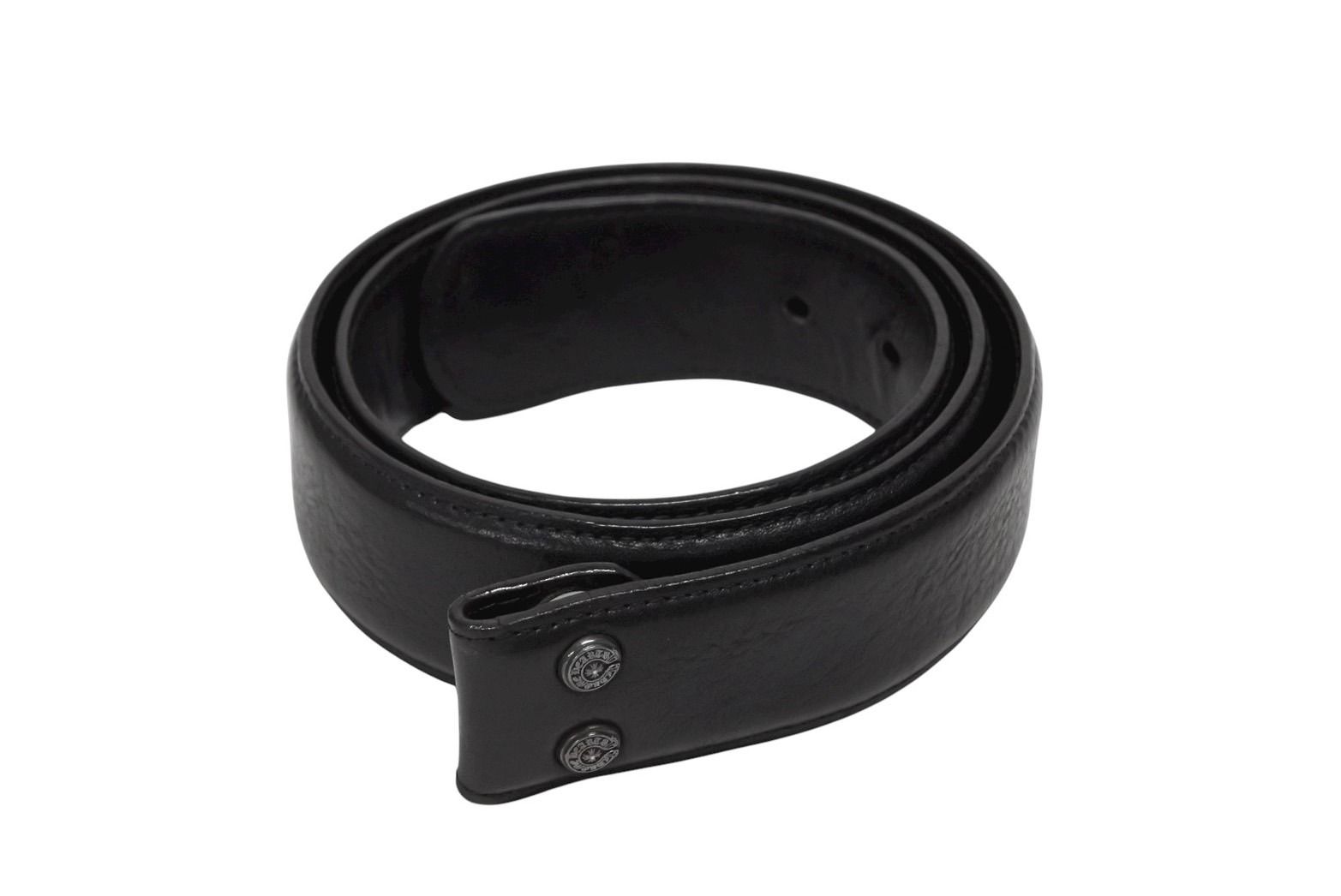 CHROME HEARTS クロムハーツ ベルト ストラップ サイズ32 ホースシュー ブラック レザー シルバー925 4b008907