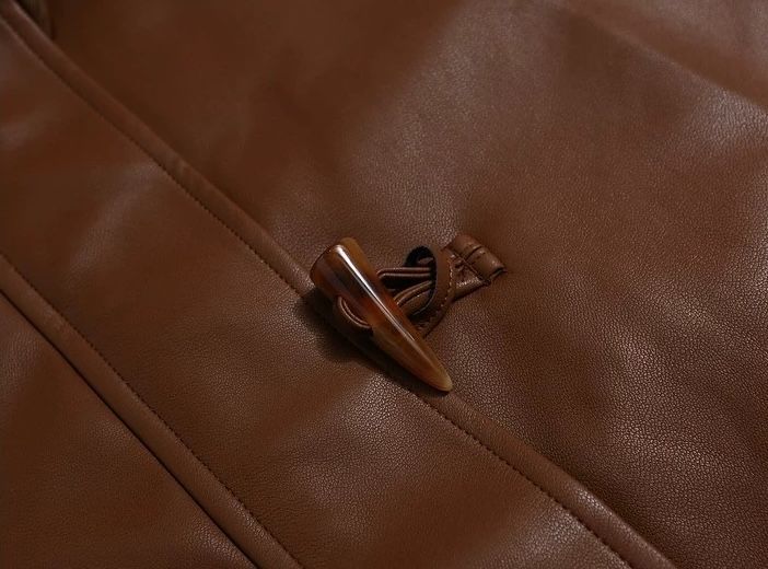 メタルボタン装飾 感PUレザー