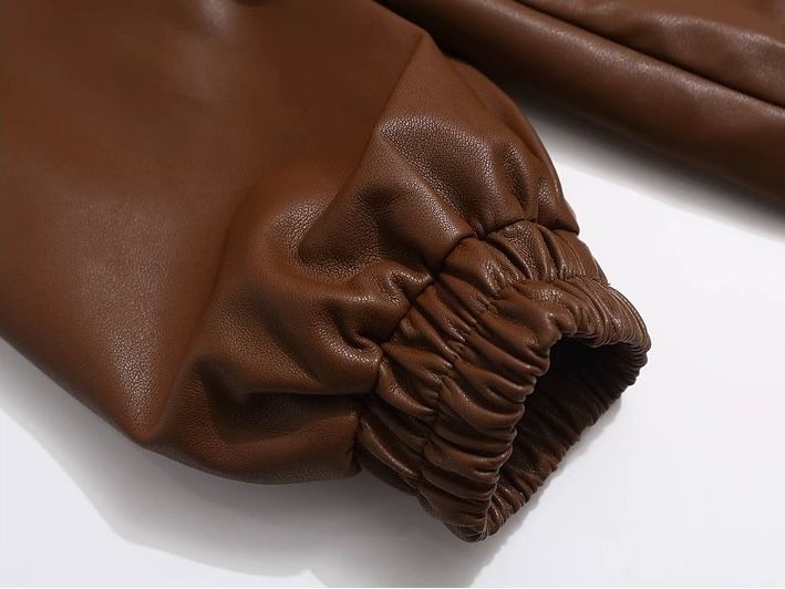 h 秋冬 ｜ユニセックス アメリカンヴィンテージ × メタルボタン装飾 感PUレザー 中綿ジャケット ストリート｜ワイドシルエット｜防寒性抜群 KANDAIZUMI_COM