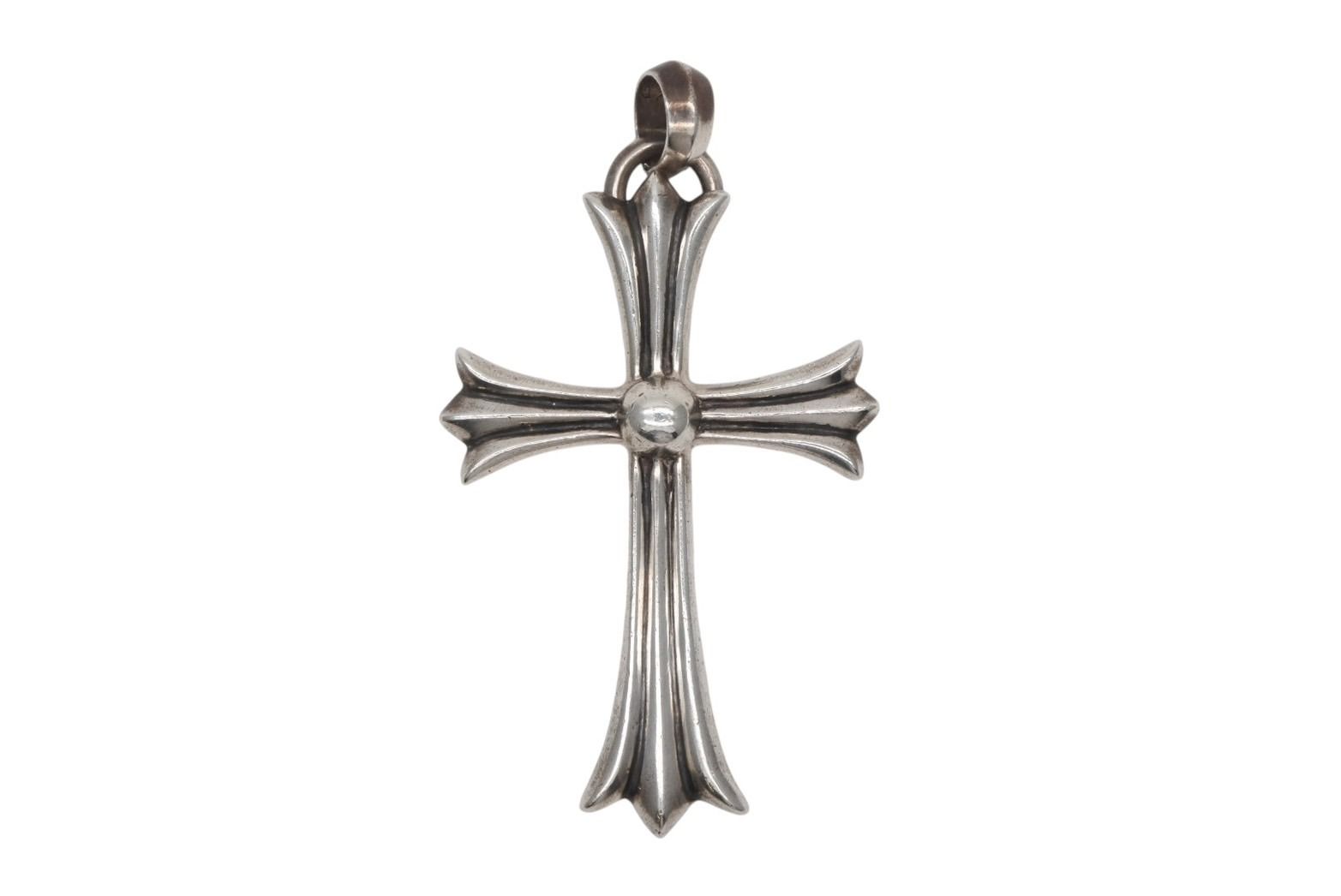 CHROME HEARTS クロムハーツ ラージクロス ベイル ネックレス 重量約40.0g STERLING刻印 スターリングシルバー 4b008909