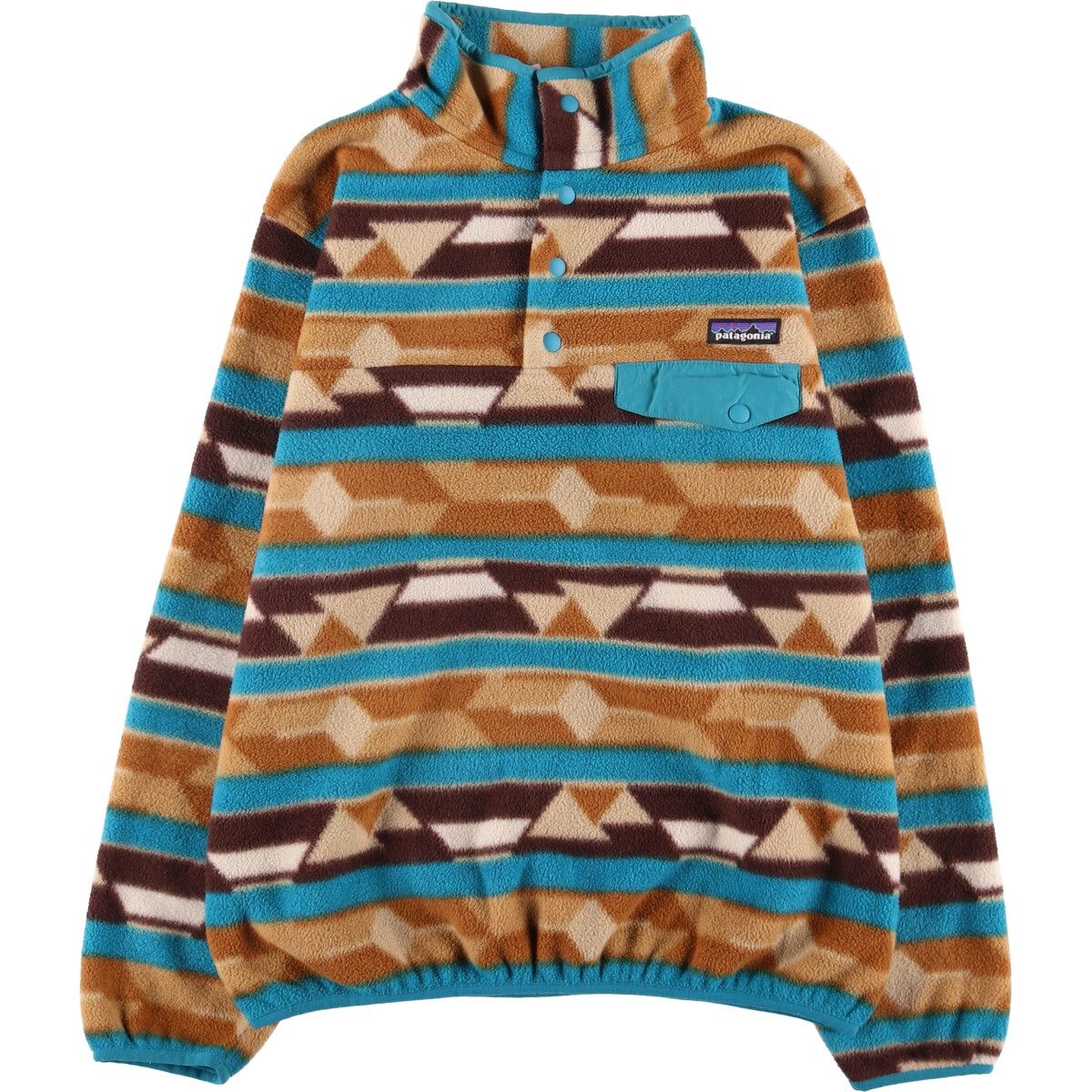 古着 パタゴニア Patagonia ライトウェイトシンチラスナップT 25455FA14 総柄 ハーフスナップ フリースプルオーバー eaa574750