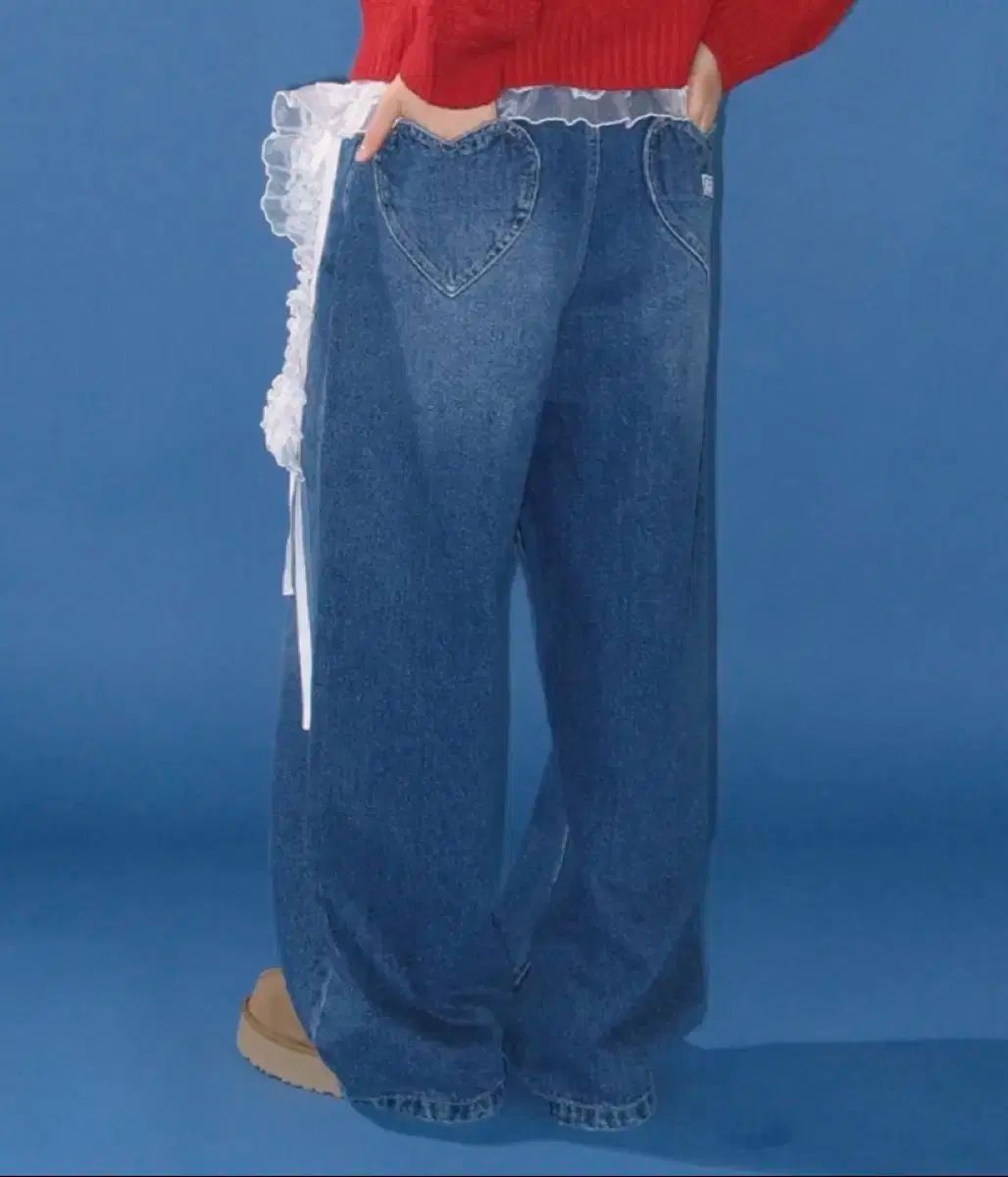 ロンロン ハートスティッチ デニムパンツ