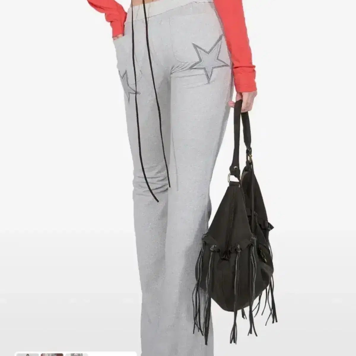 SCULPTOR グリッター ブーツカット スウェットパンツ