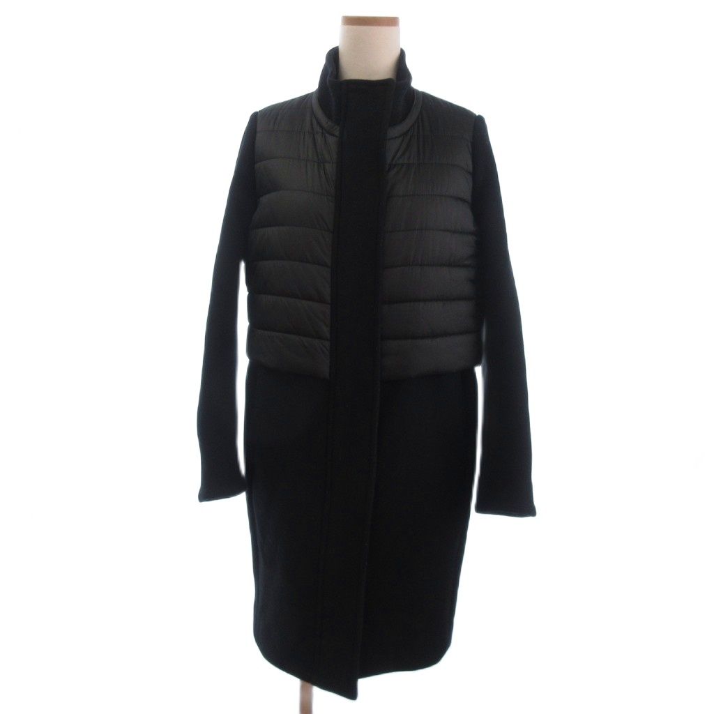 ダブル クロージング ダブスタ DOUBLE STANDARD CLOTHING 切替コート 長袖 ロング丈 2767153 ウール カシミヤ混 黒 ブラック 36