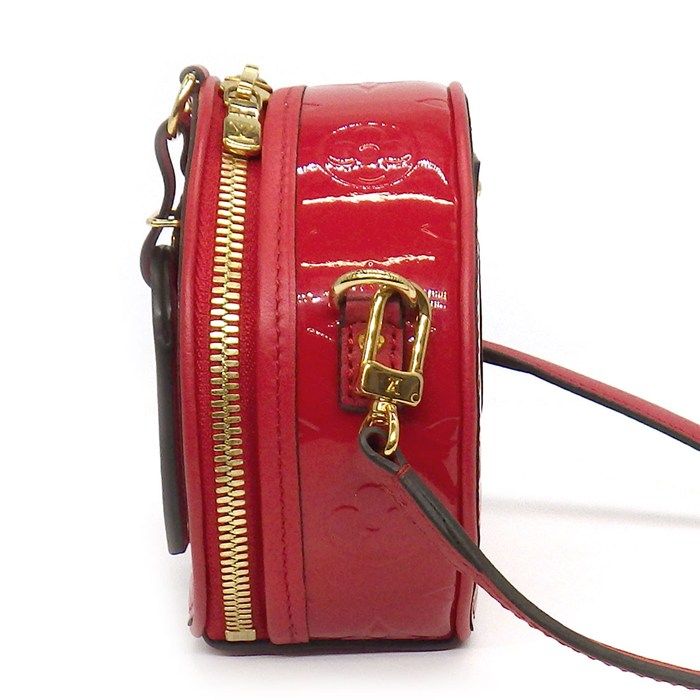 ミニ ボワット シャポー M90498 2019年製 ルージュ モノグラム ヴェルニ エナメル加工 カーフスキン ゴールド金具 DECORATOM_COM_BR