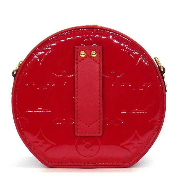 ミニ ボワット シャポー M90498 2019年製 ルージュ モノグラム ヴェルニ エナメル加工 カーフスキン ゴールド金具