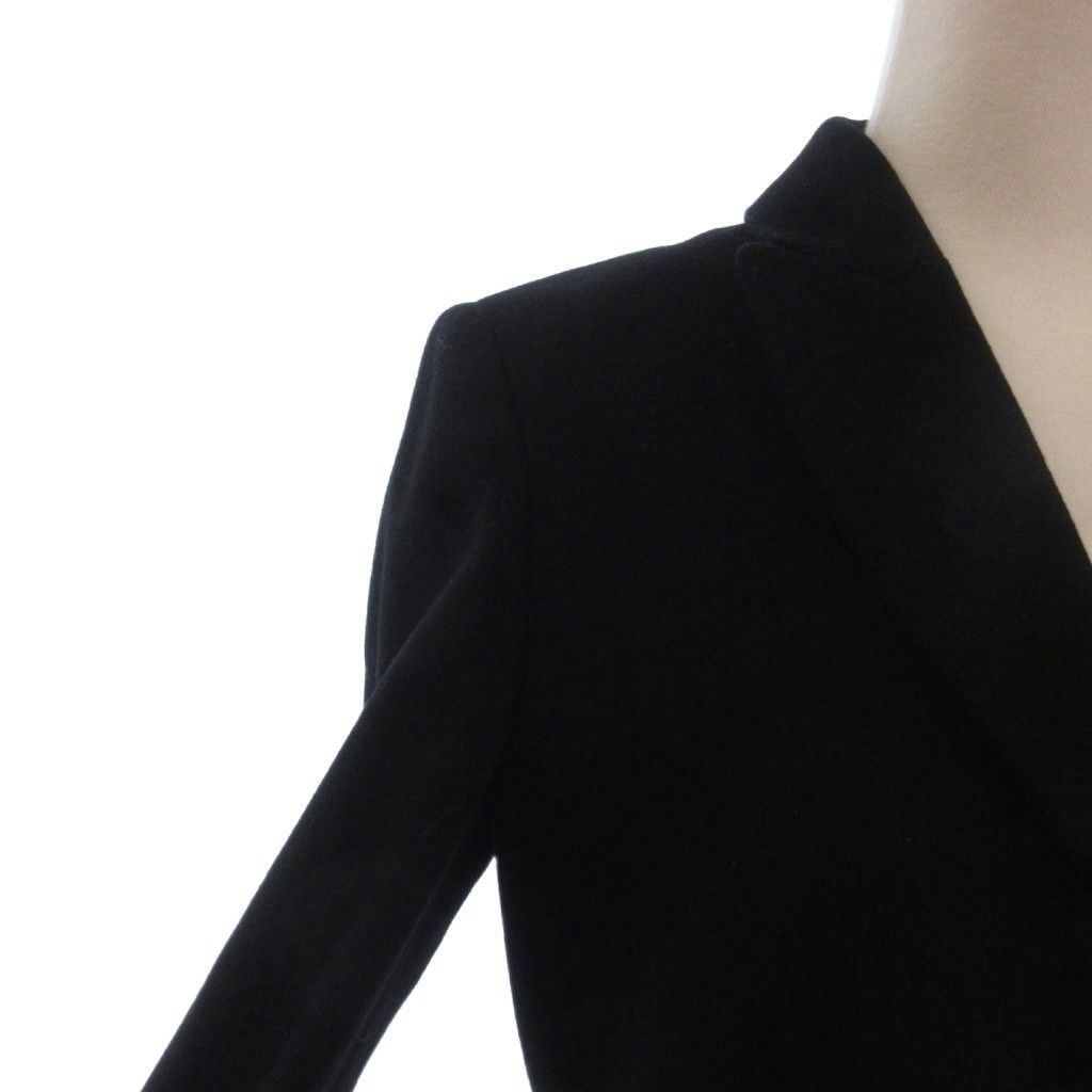 マックス-コー MAX-CO. チェスターコート カシミヤ混 長袖 比翼 40 黒 ブラック GULLKHAN_COM