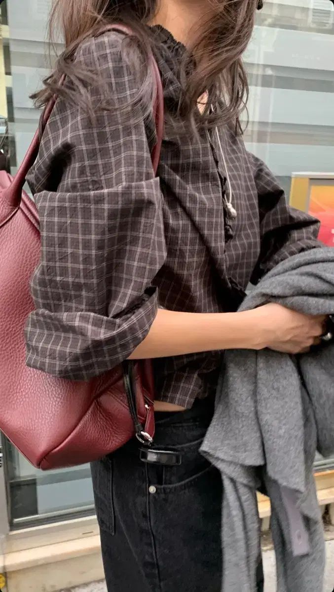 ブレーザー CHECK柄ブラウス