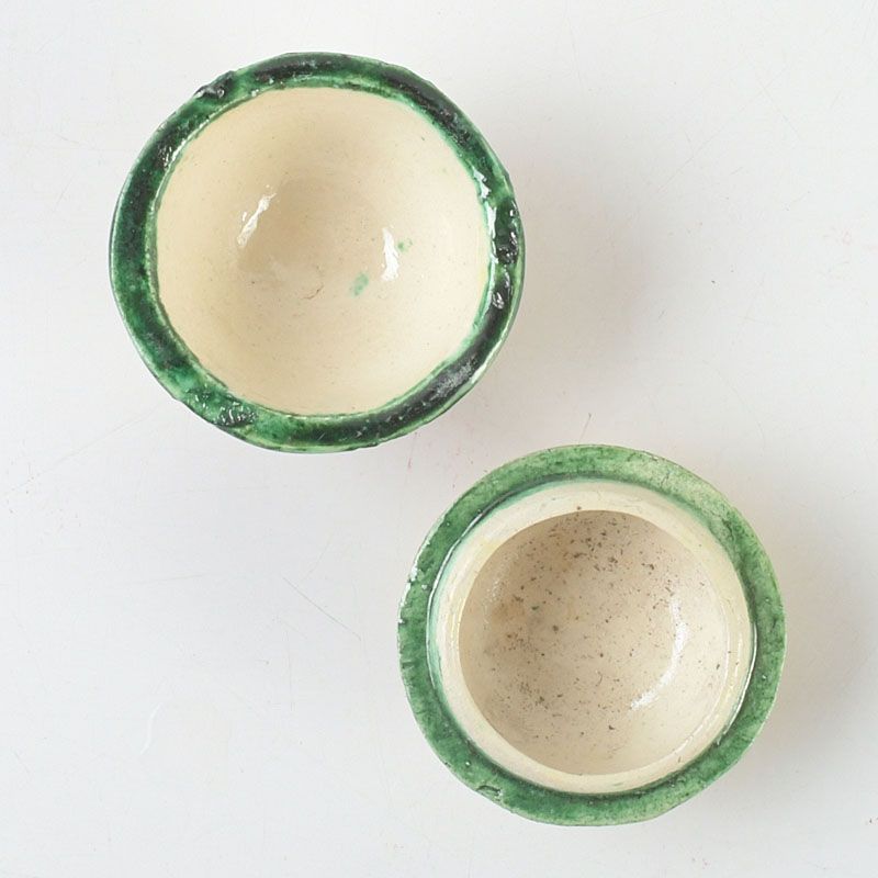 茶道具 黄交趾 兎文 香合 時代箱付 C S160 茶道具】高野昭阿弥造