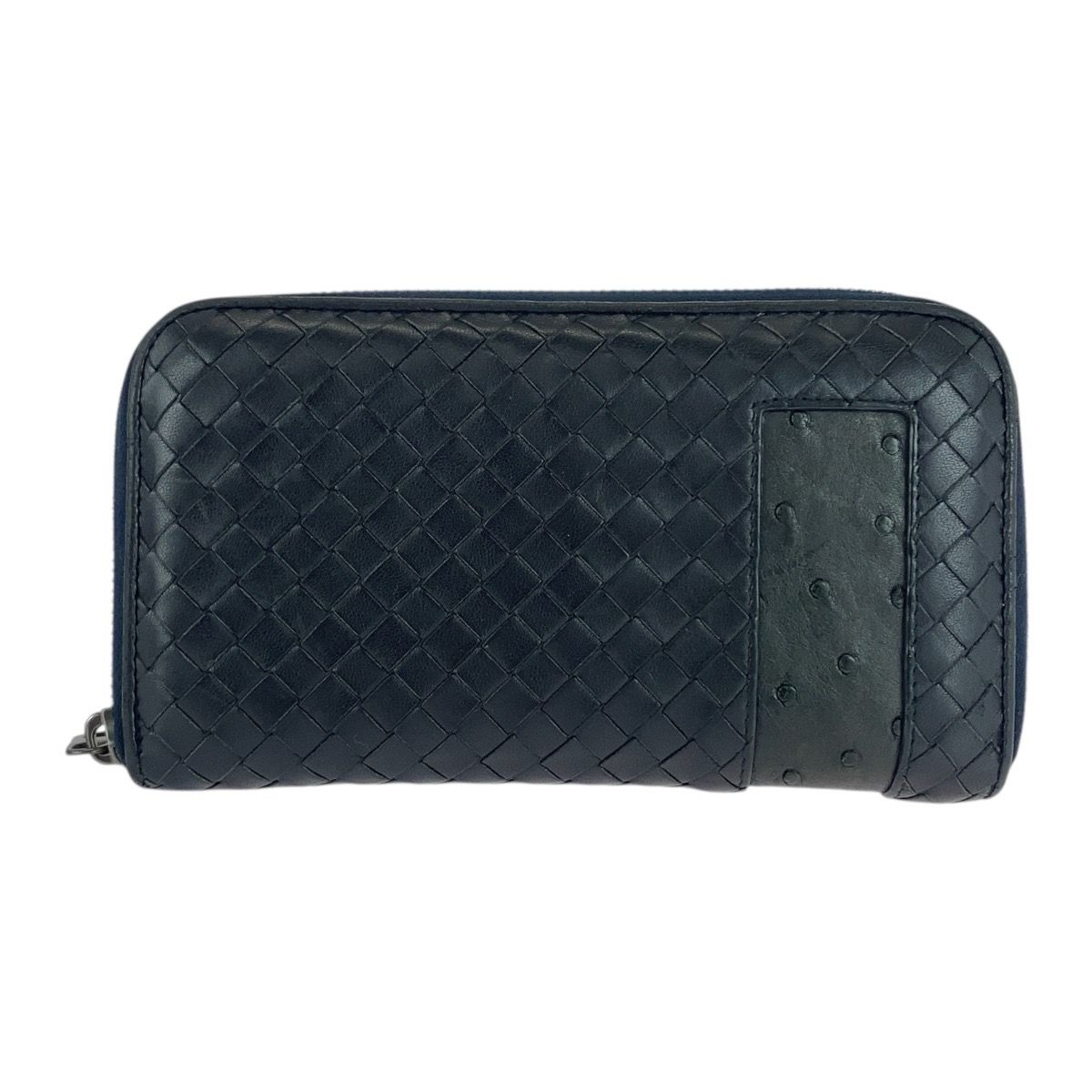 【美品】BOTTEGA VENETA 長財布 オーストリッチ　イントレチャート BOTTEGA VENETA - 希少♡オーストリッチ♡ボッテガヴェネタ イントレ