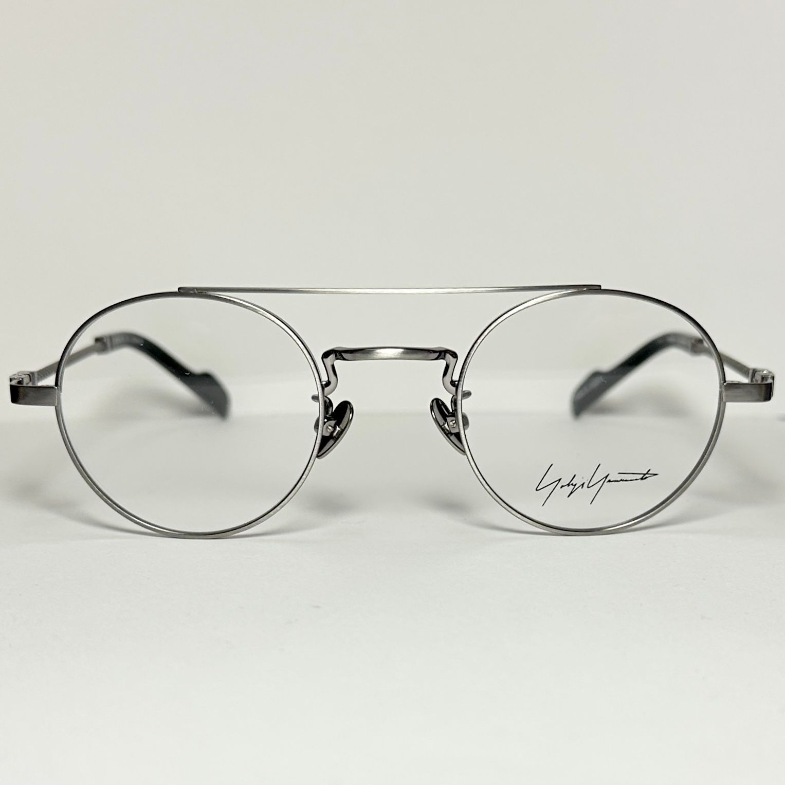 Yohji Yamamoto ヨウジヤマモト YY 19-0027 3 小振り 丸メガネ ケース付き ダブルブリッジ ツーブリッジ Y