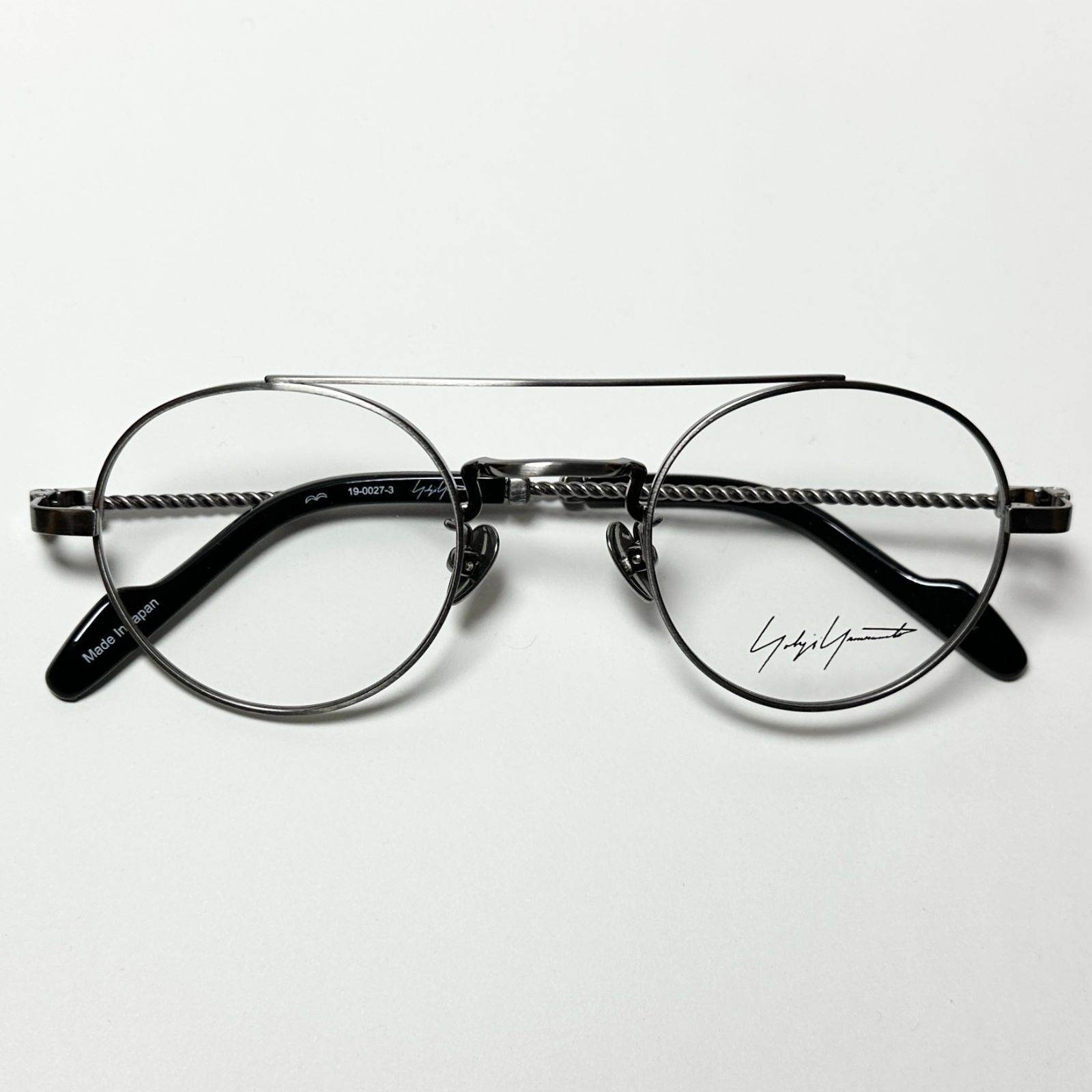 Yohji Yamamoto ヨウジヤマモト YY19-0027 3 小振り 丸メガネ 純正ケース付き ダブルブリッジ ツーブリッジ Y3