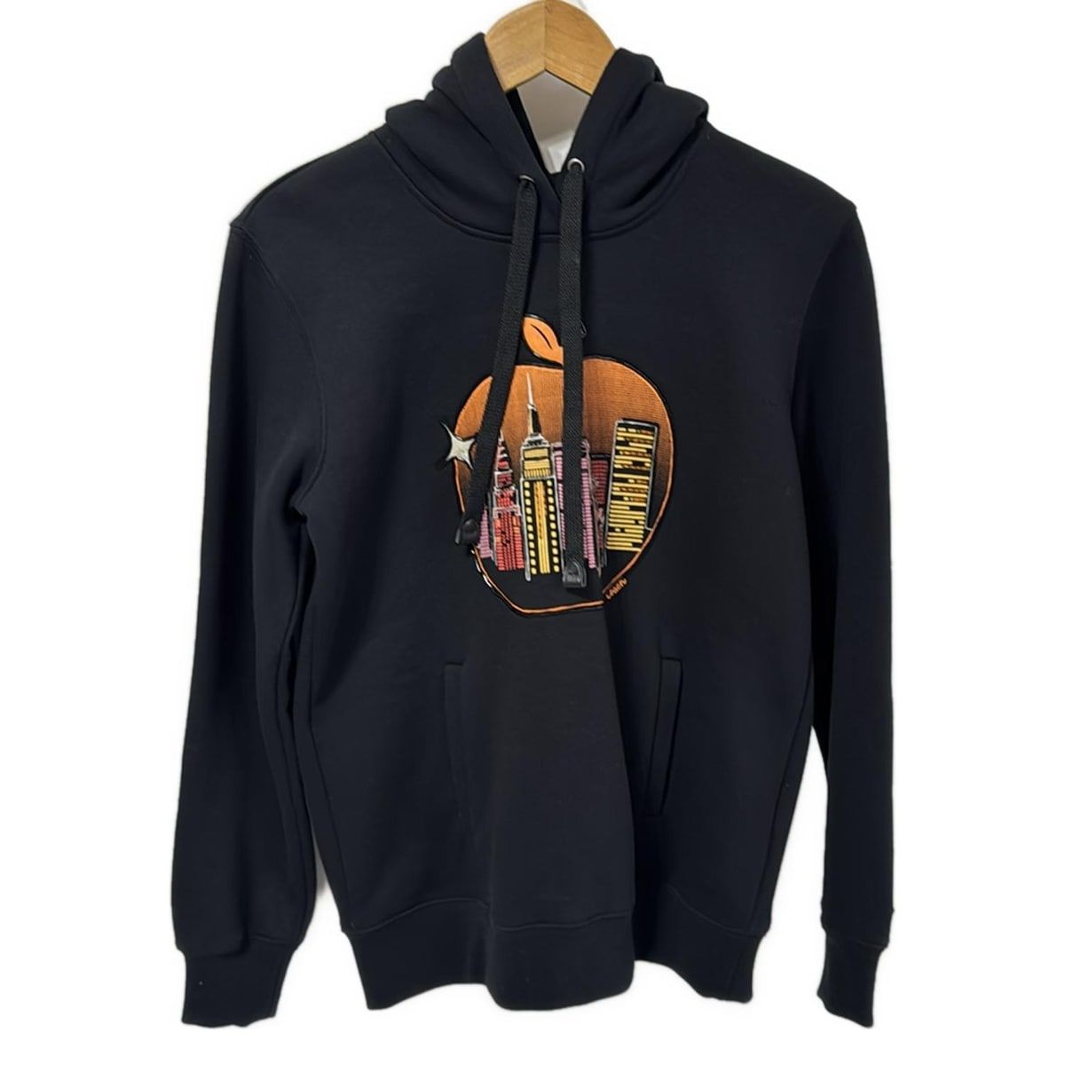 COACH コーチ パーカー サイズXS レディース - 黒×オレンジ×マルチ 長袖 ビーズ 裏起毛