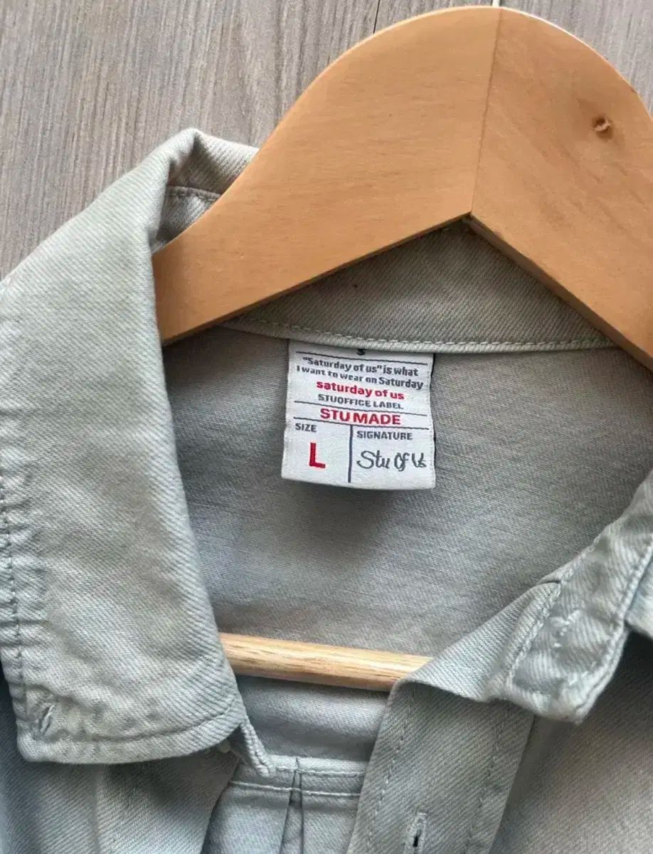 stu ライトブルー デニム シャツ L