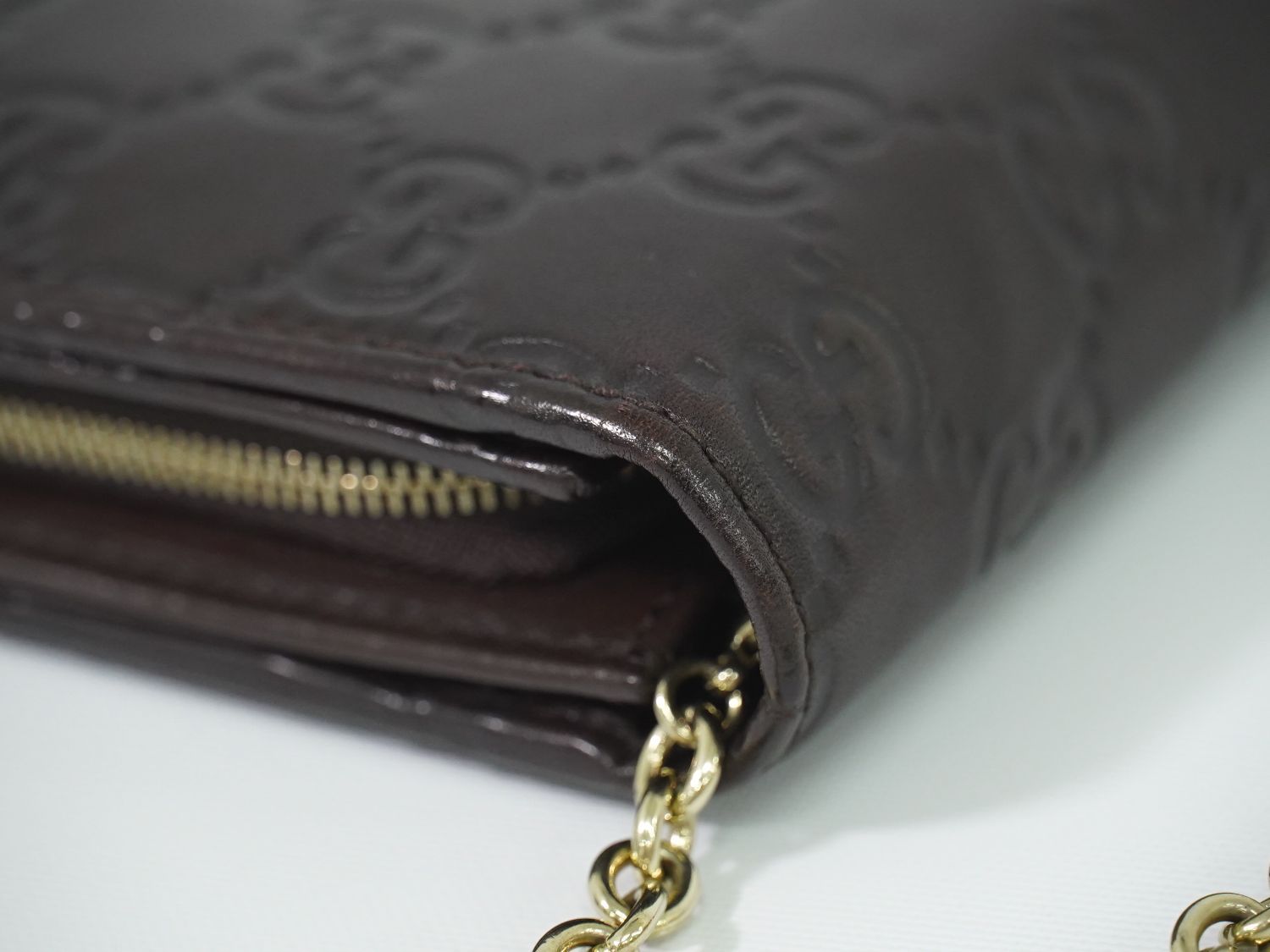  グッチ GUCCI グッチシマ レザー 長財布 チェーンウォレット ロングウォレット ブラウン 170426 財布 ウォレット フォロー割 長財布 小物