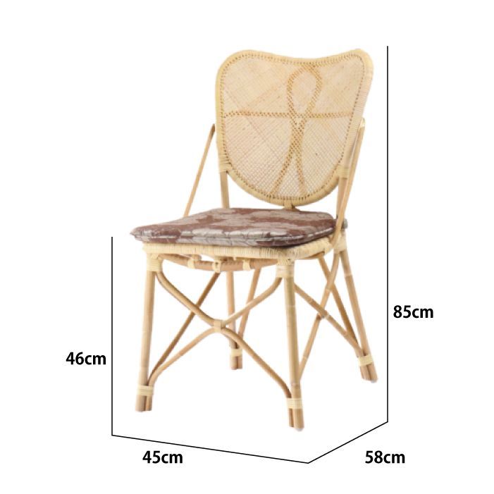 軽量 ラタンチェア 座面高46cm ダイニングチェア アリビオアームレス