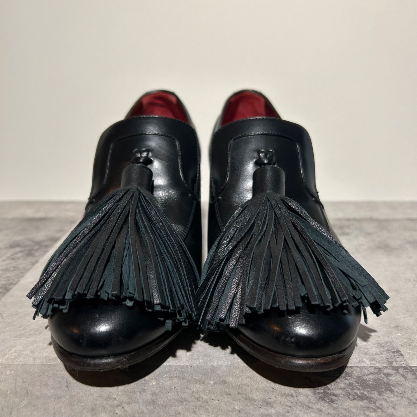 セリーヌ CELINE タッセル チャンキーヒール パンプス ブラック 黒 ビッグタッセル