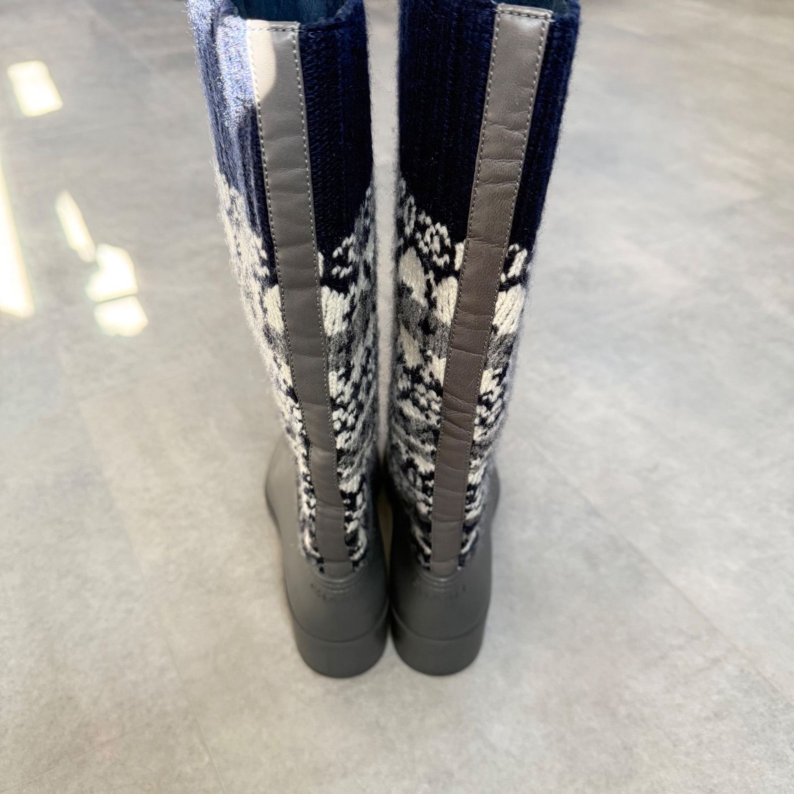 美品 希少 CHANEL シャネル ロングブーツ ニットブーツ ノルディック