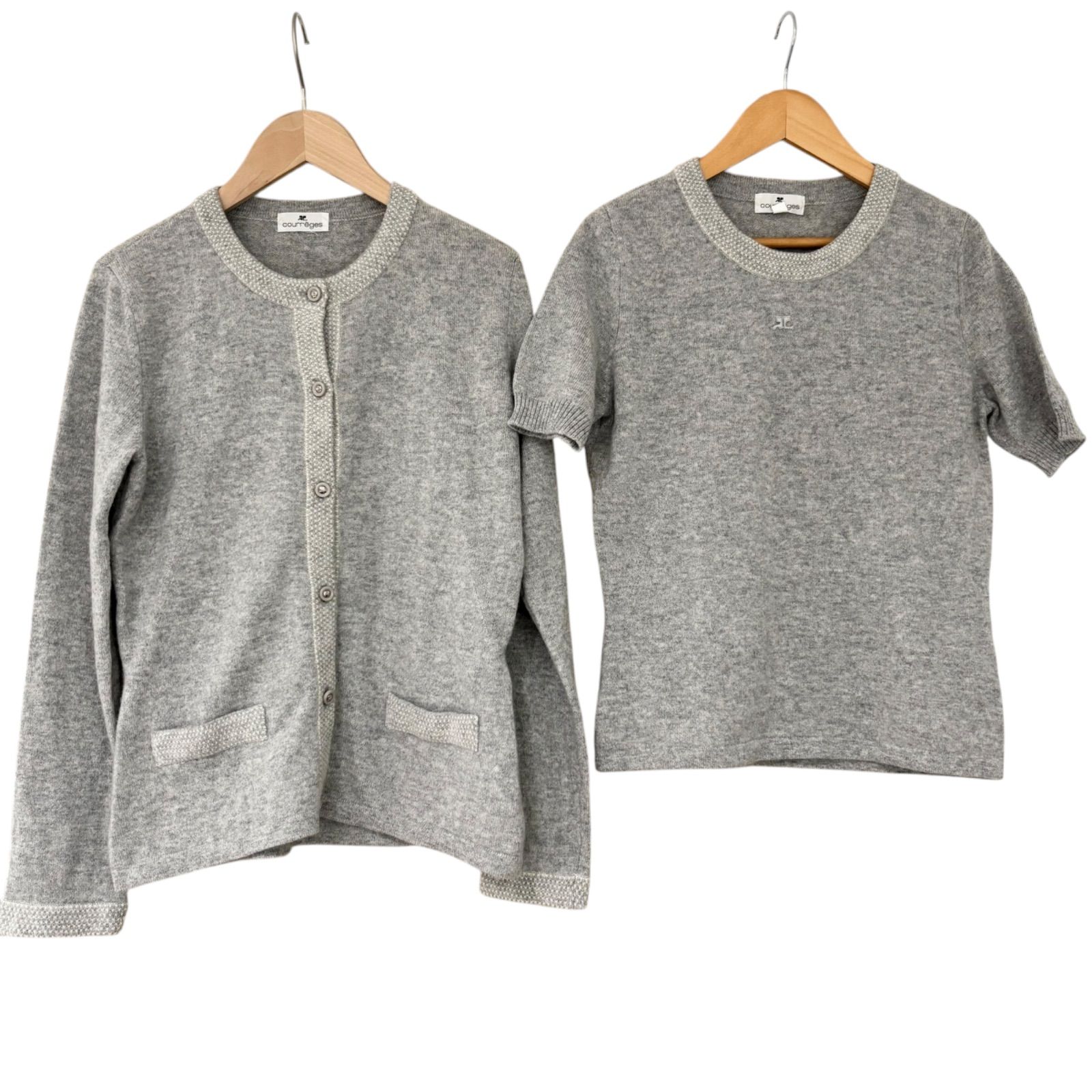 Z1586 courreges クレージュ カシミヤ100％ ニットアンサンブル