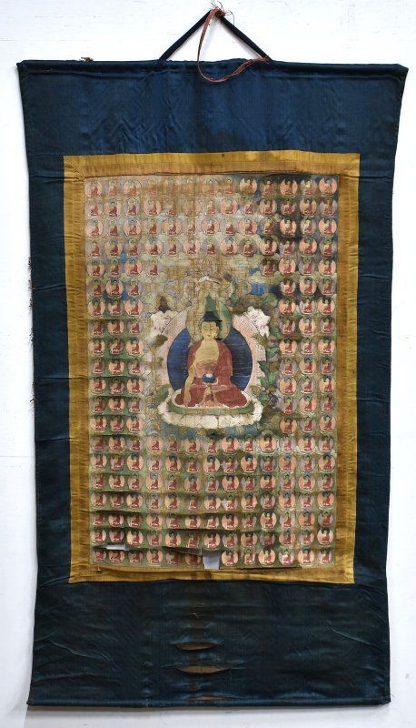 蔵A5376 古美術 チベット 曼荼羅 15世紀