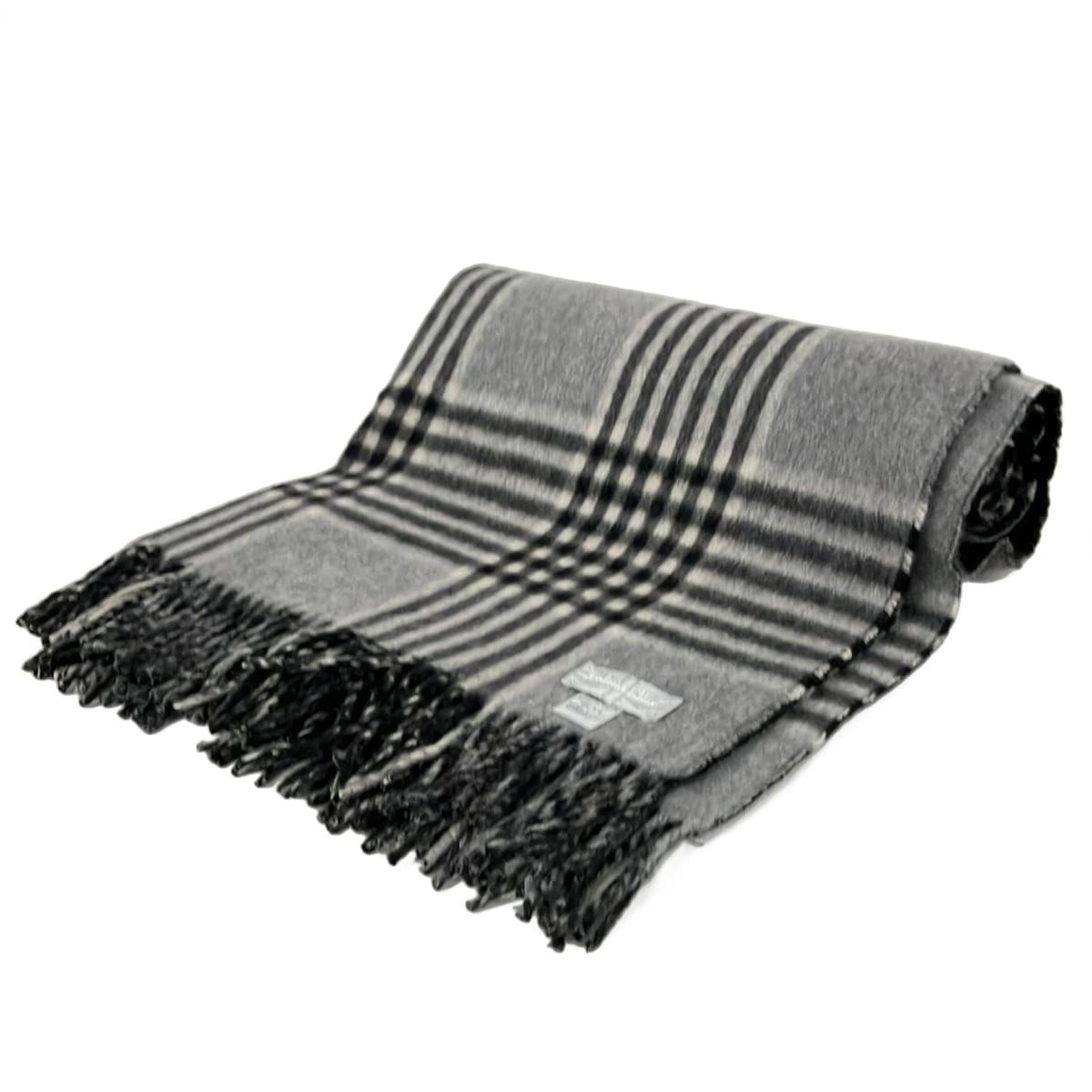 Joshua Ellis(ジョシュアエリス) ストール(ショール) - グレー×黒×白