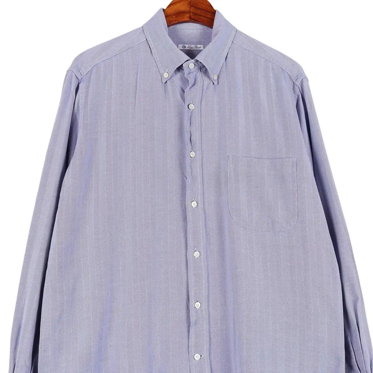 ロロ ピアーナ LORO PIANA ネイビー チェック シャツ L k842