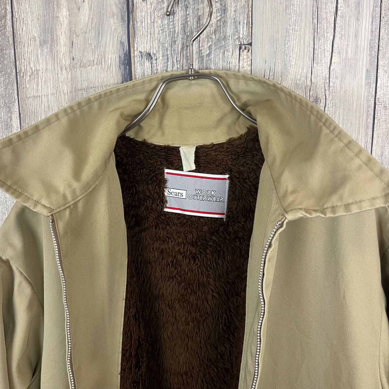 OLD Sears WORK OUTERWEAR 70s シアーズ 米国製 裏地 ファー スイング 