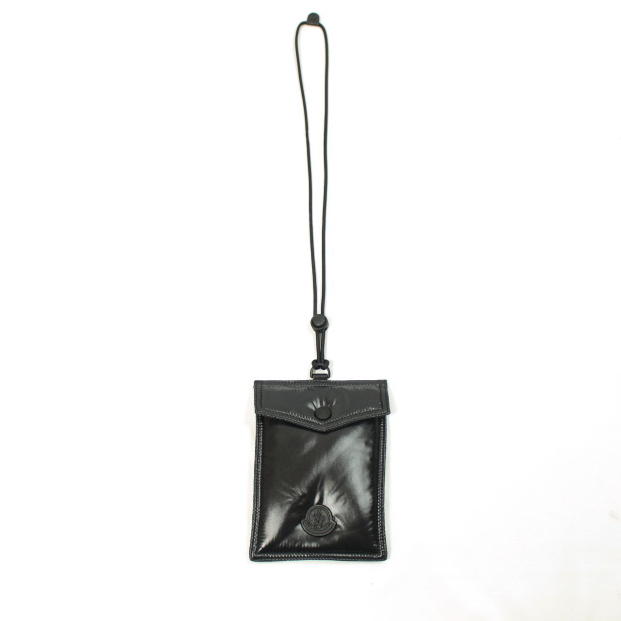 MONCLER　スマートフォンポーチ　スマホケース　シャイニーナイロン　ブラック 新品】 MONCLER スマートフォンポーチ スマホケース シャイニー