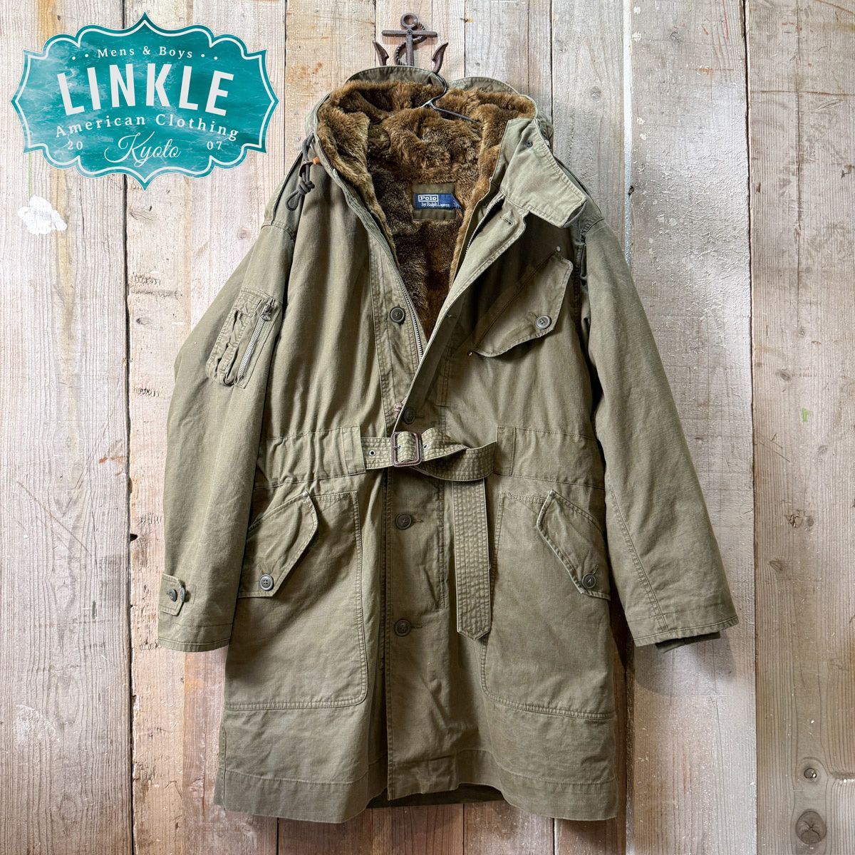 Polo Ralph Lauren ラルフローレン ボアライニング付き ミリタリー コート