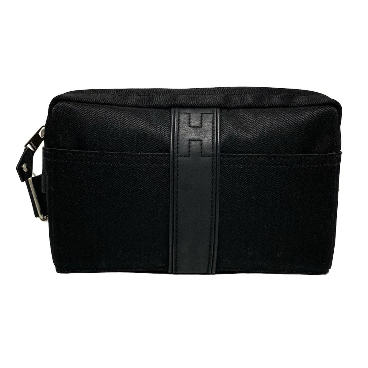 HERMES エルメス ウエストポーチ アカプルコウェストバッグ 黒 シルバー金具 レザー