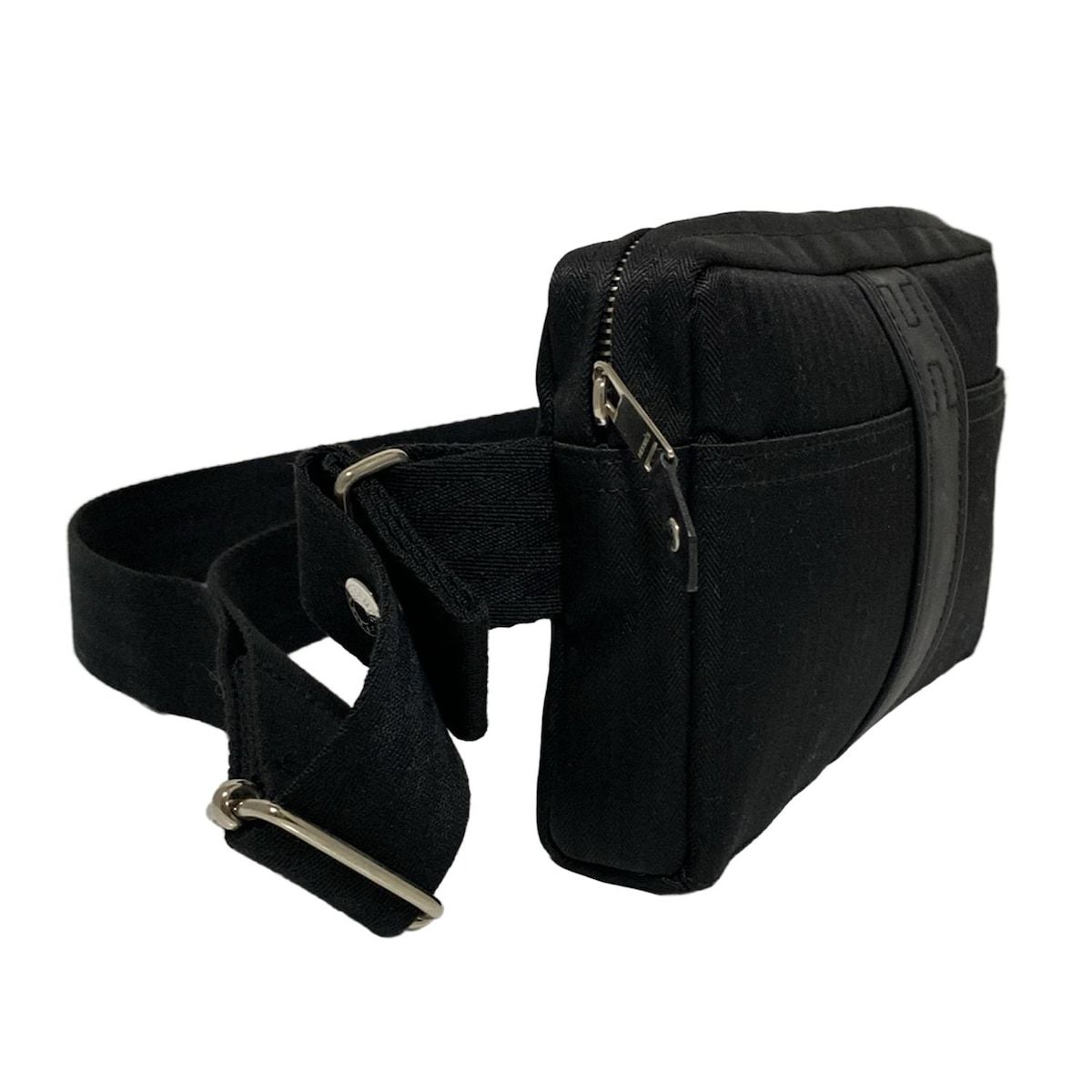 HERMES エルメス ウエストポーチ アカプルコウェストバッグ 黒 シルバー金具 レザー