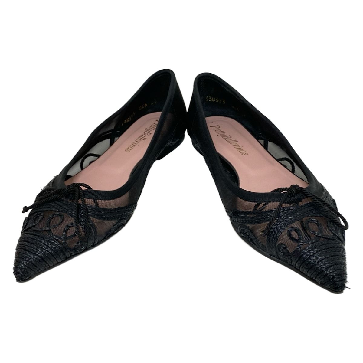 Pretty Ballerinas プリティバレリーナ フラットシューズ 37 レディース - 黒 メッシュ