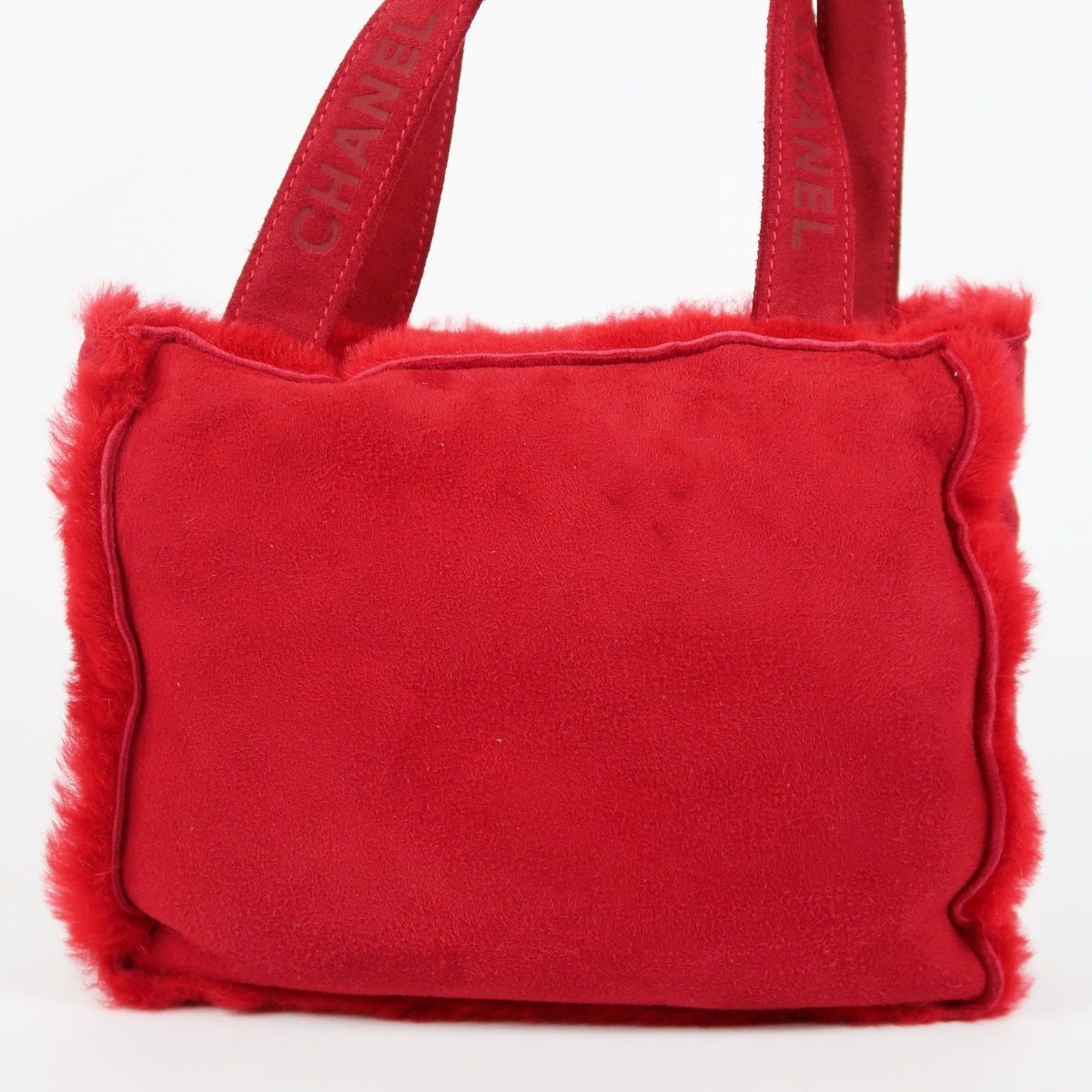 CHANEL シャネル ムートン ハンドバッグ レッド 4番台 ブランド鞄 TM29