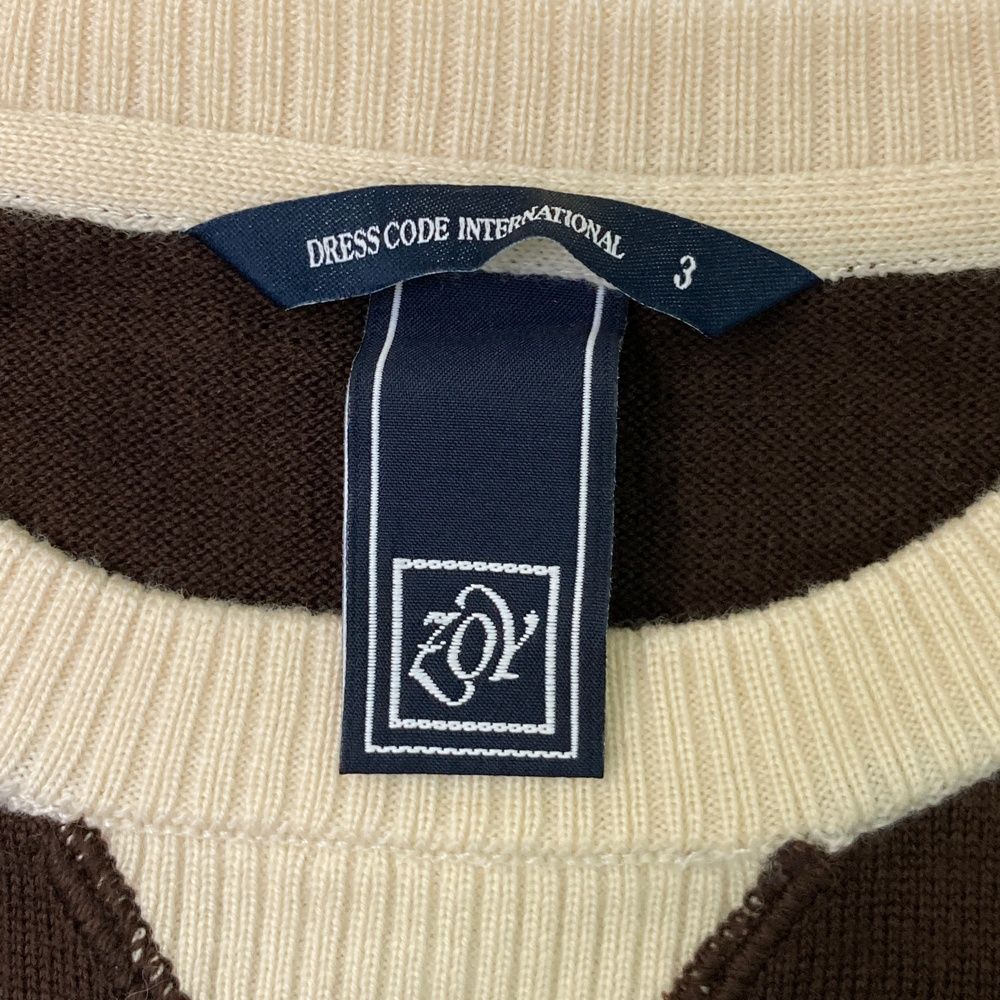 サイズ 3 ZOY ゾーイ 長袖ニットセーター ブラウン系 240101549620 ゴルフウェア メンズ ストスト LLC-HASEGAWATOSO_COM