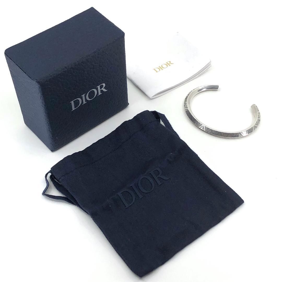 き Christian Dior クリスチャンディオール ダイヤモンド リジッド ブレスレット S ステンレス シルバー