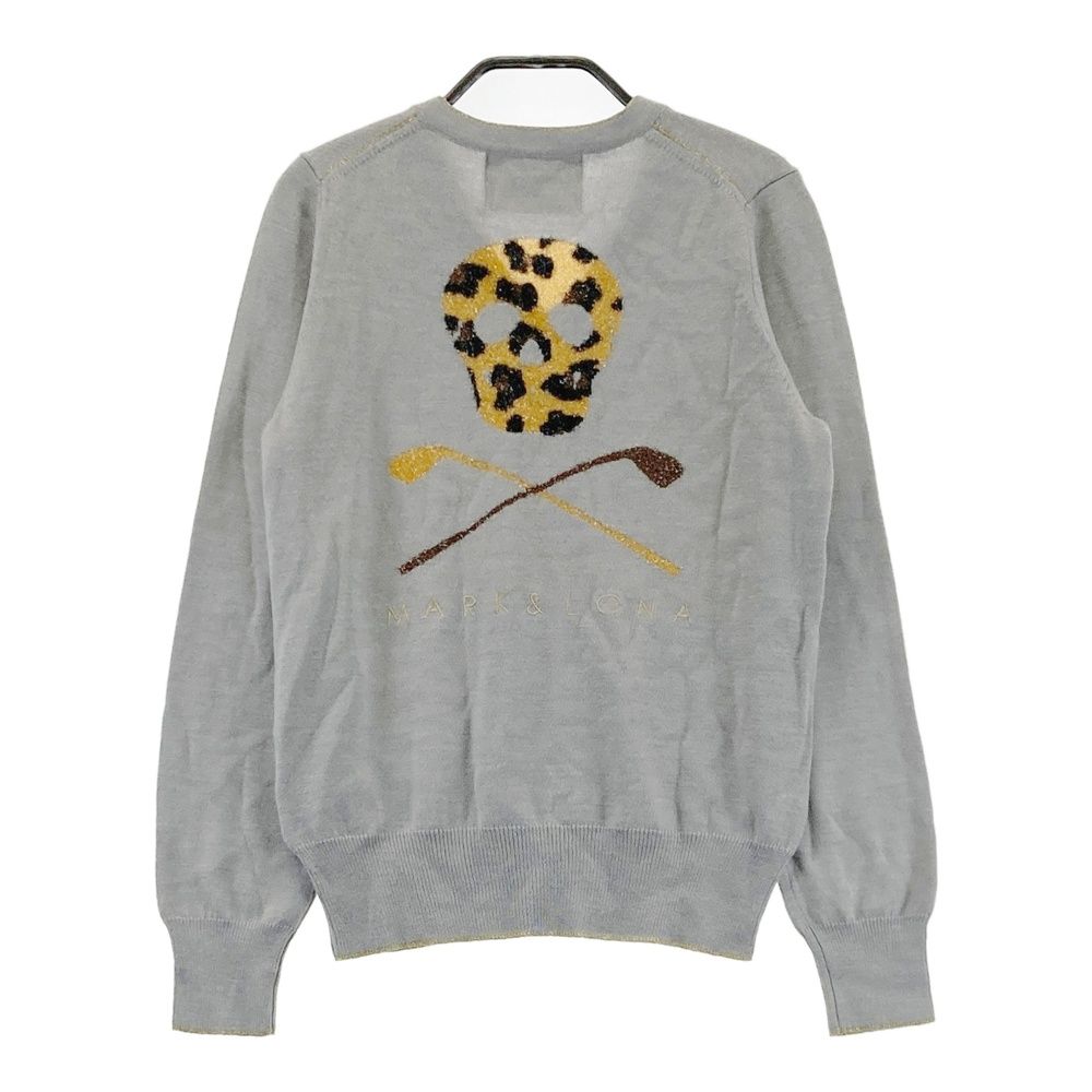 サイズ S MARK-LONA マークアンドロナ ウール混 ニットセーター スカル グレー系 240101551574 ゴルフウェア レディース ストスト