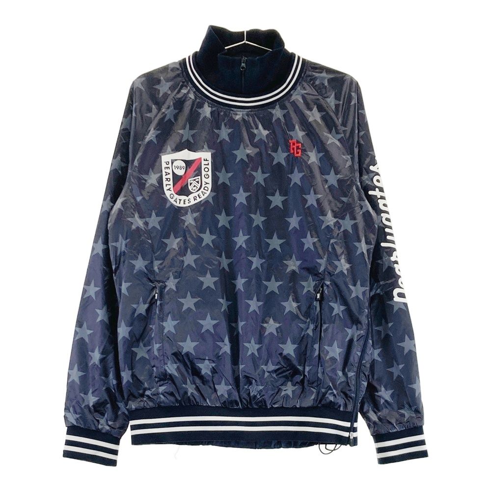 サイズ 4 PEARLY GATES パーリーゲイツ インナー付 長袖 スニードジャック 星総柄 ネイビー系 240101552161 ゴルフウェア メンズ ストスト