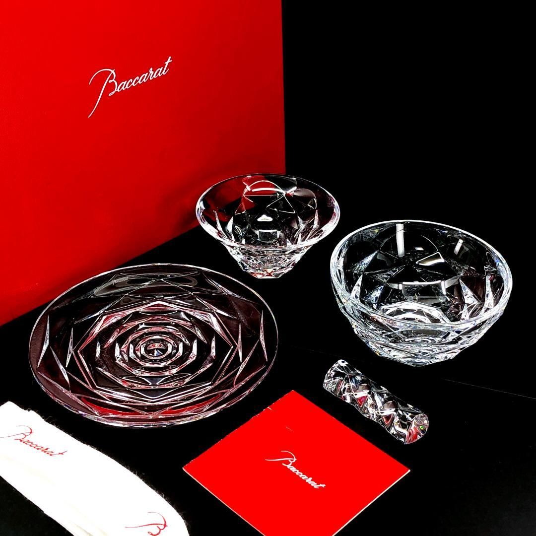 き Baccarat バカラ スウィング アジアンセット 箸置き プレート ボウル カップ クリスタルグラス クリア BC523