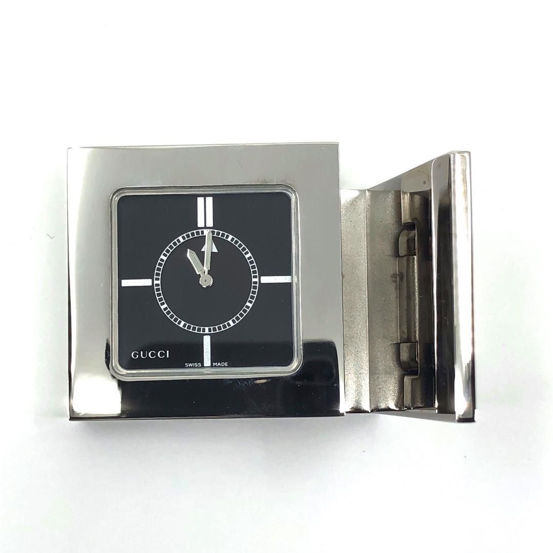 美品・電池交換済・レザーケース付】GUCCI グッチ／トラベルクロック