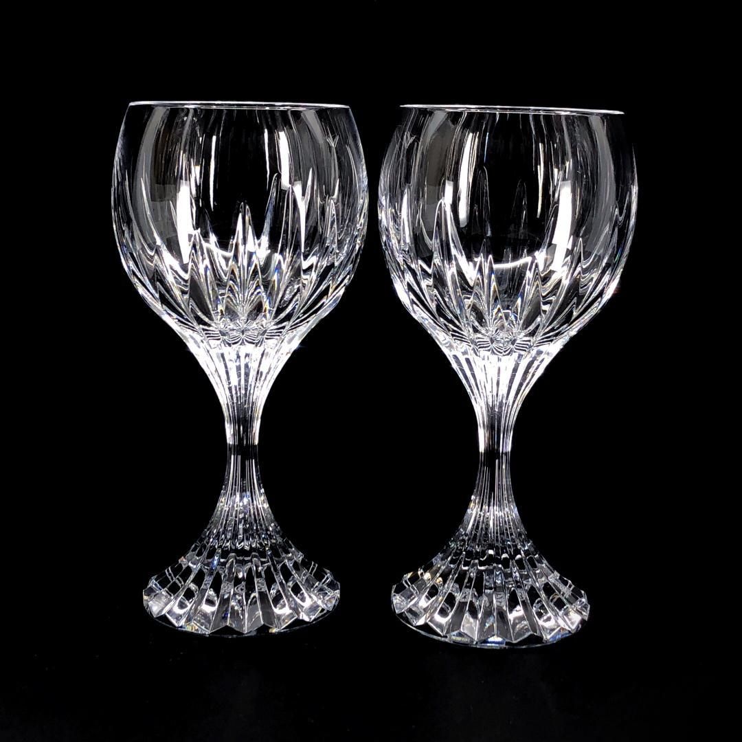 き Baccarat バカラ マッセナ ペア ワイングラス クリスタルグラス クリア BC 524