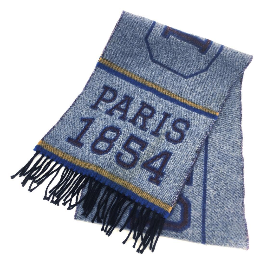 LOUIS VUITTON ルイヴィトン エシャルプ LVアスレティックス マフラー M 71658 タイポグラフィ ウール カシミヤ グレー