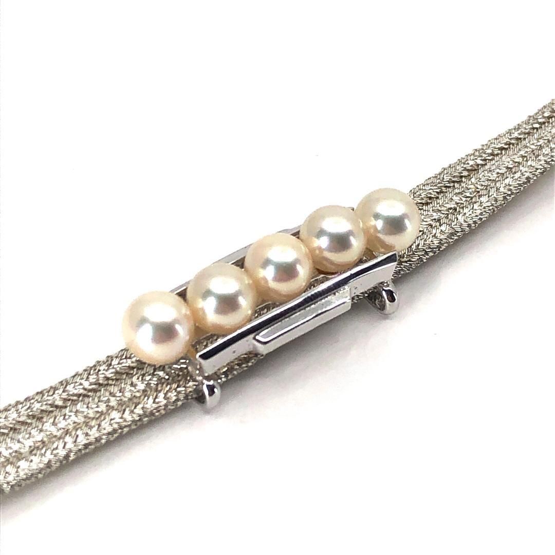 MIKIMOTO ミキモト アコヤパール 真珠 帯留め シルバー 帯紐付き アコヤパール SV925 パールホワイト シルバー