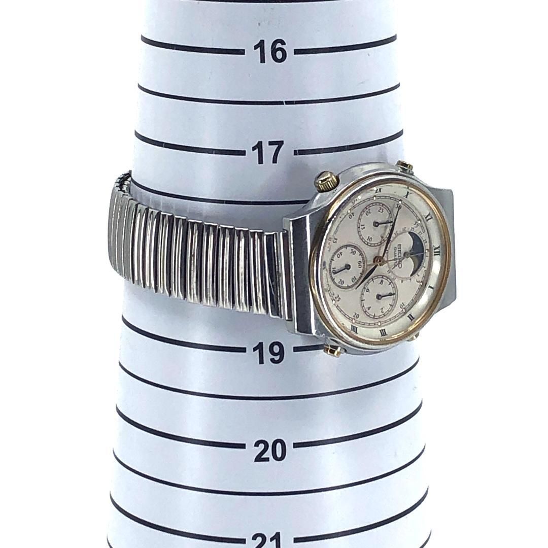 電池交換済み】SEIKO セイコー／ムーンフェイズ クロノ 7A48-7000