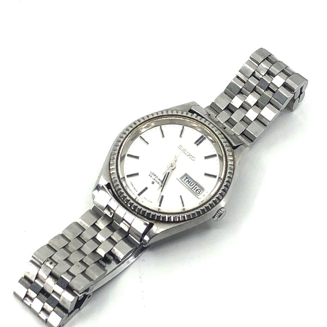  SEIKO セイコー ロードマチック LM フルーテッドベゼル 5606 7080 自動巻き ステンレス シルバー ホワイト 自動巻き時計 腕時計(アナログ)