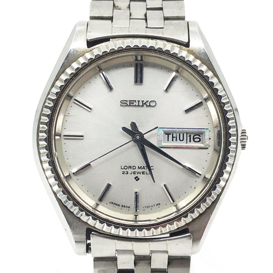 SEIKO セイコー ロードマチック LM フルーテッドベゼル 5606 7080 自動巻き ステンレス シルバー ホワイト